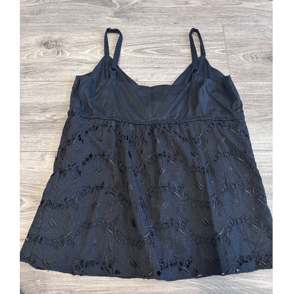Old Navy Tops - Old Navy Black Lace Detail Cami Tank Top Womens Size L Boho Cottagecore Festival